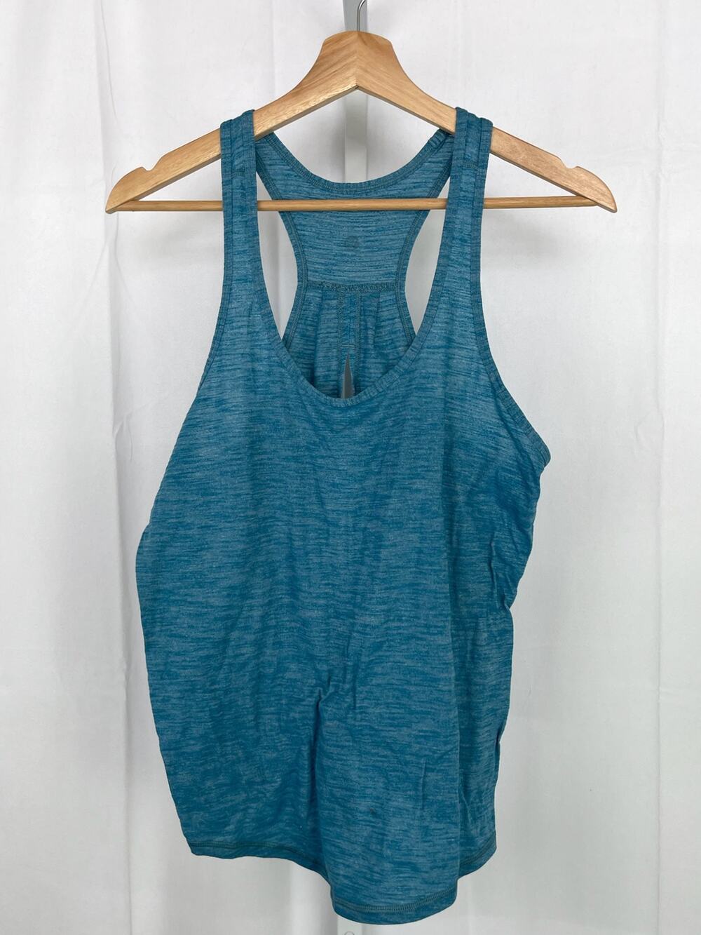 LULULEMON Salute The Sun Tank Top Keyhole Split Back Heathered Tofino Teal EST 6